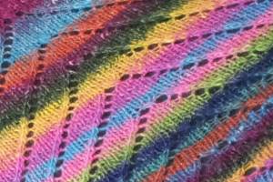 Close-up of the pattern of the 5-13 shawl